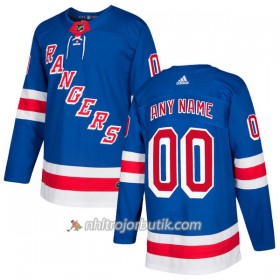 Män Ishockey New York Rangers Tröja med eget tryck Adidas 2017-2018 Royal Authentic